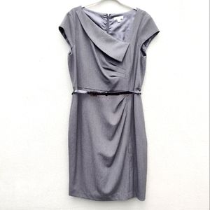 NY & CO | Gray Tailored Business Dress w/ Black Belt - EUC | Size 16
